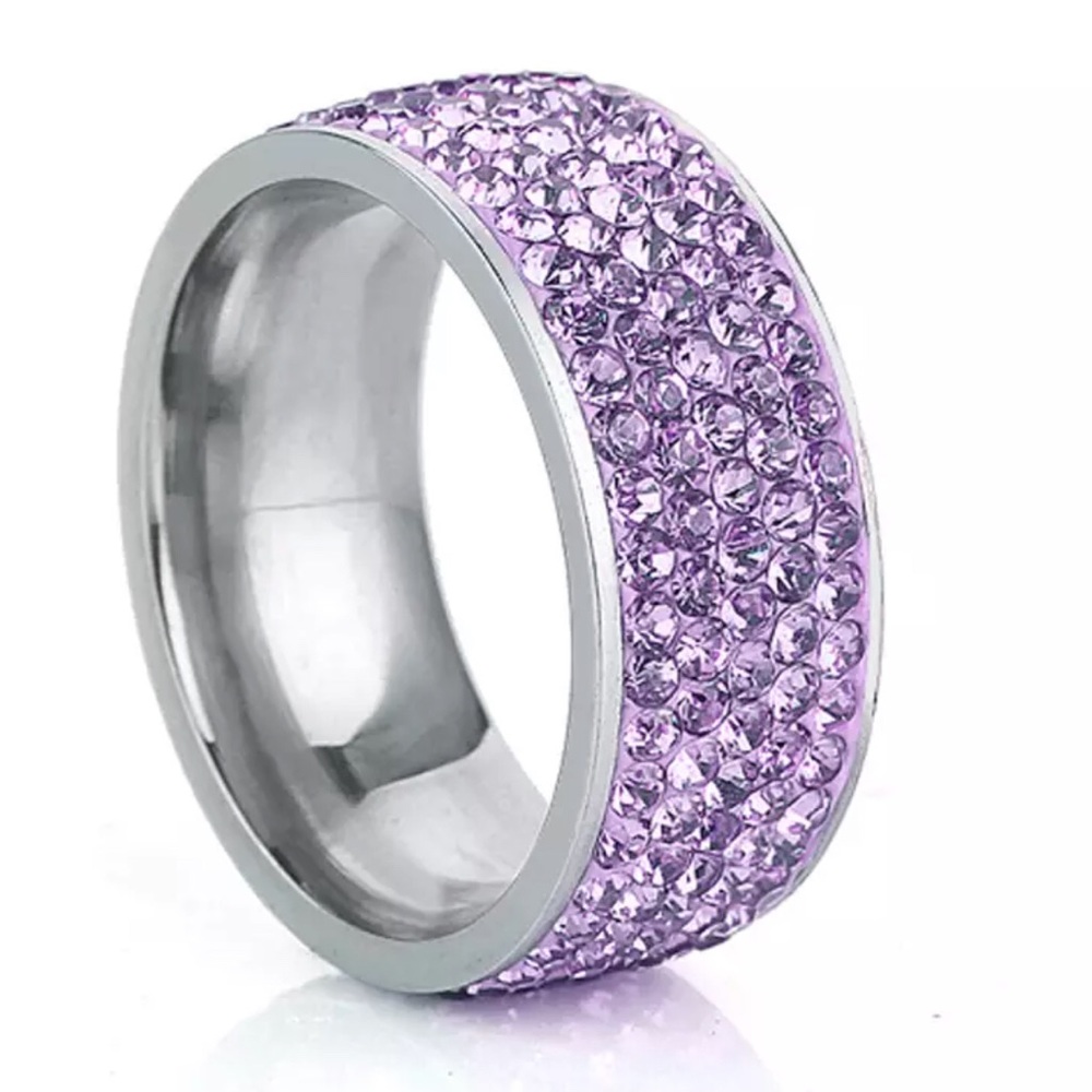 Stainless Steel Crystal Ring NW